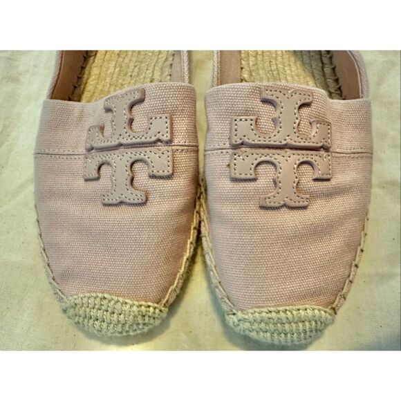 Tory Burch Weston Canvas Flat Espadrilles in Seashell Pink Size 8 - Picture 3 of 7